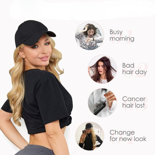 WaveCrown™ Wig & Hat – Effortless Glam, All-Day Comfort