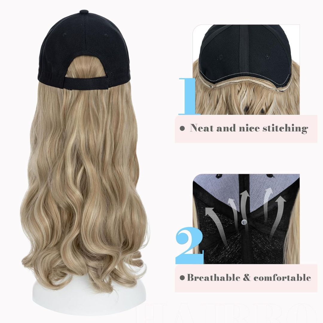 WaveCrown™ Wig & Hat – Effortless Glam, All-Day Comfort