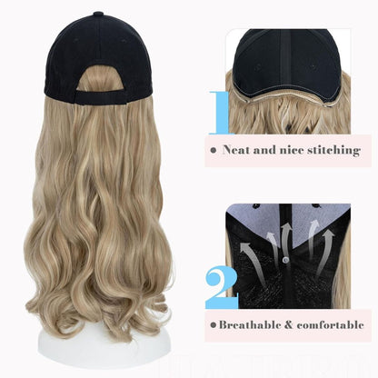 WaveCrown™ Wig & Hat – Effortless Glam, All-Day Comfort