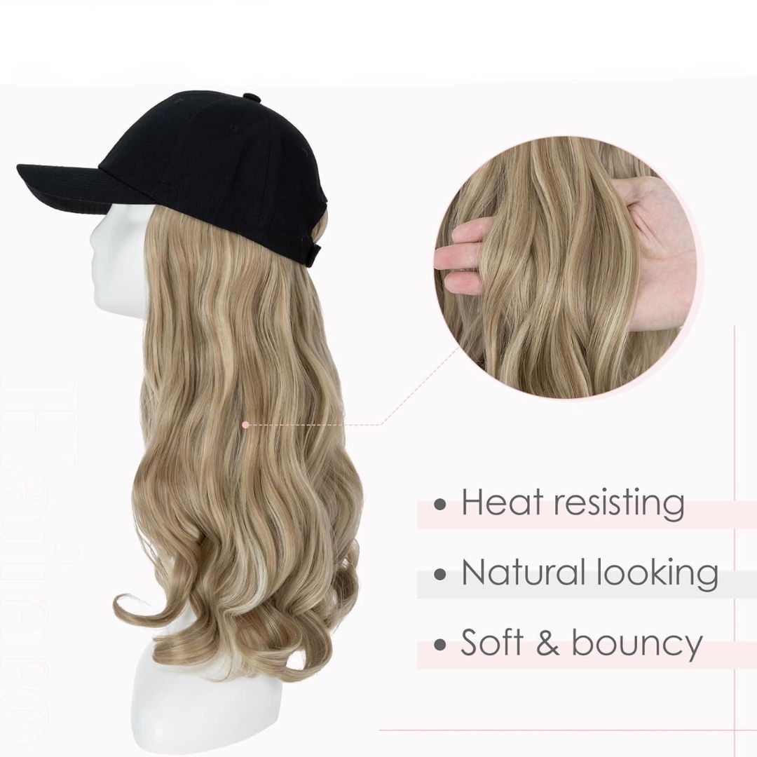 WaveCrown™ Wig & Hat – Effortless Glam, All-Day Comfort