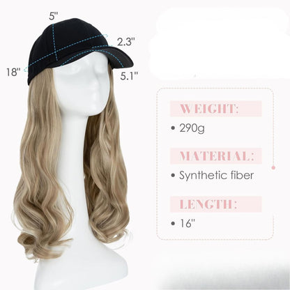 WaveCrown™ Wig & Hat – Effortless Glam, All-Day Comfort